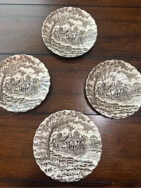 Vintage Myott “Royal Mail” Staffordshire Ironstone Plate Set of 4
